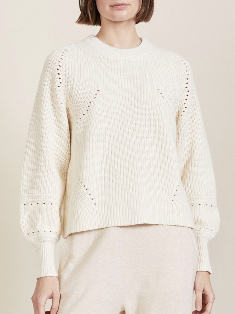APIECE PART Celeste Crop Knit Sweater Sandshell
